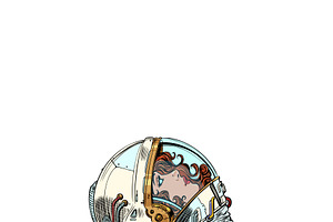 Pop Art Retro Woman astronaut, a Person Illustration by studiostoks