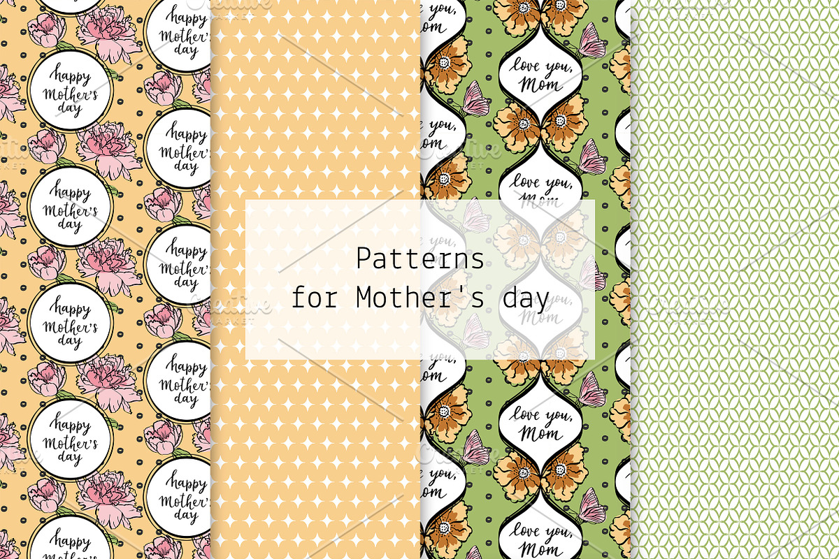 Patterns for Mother's day, a Pattern Graphic by Lyolya Profitrolya (Photo 1 of 5)