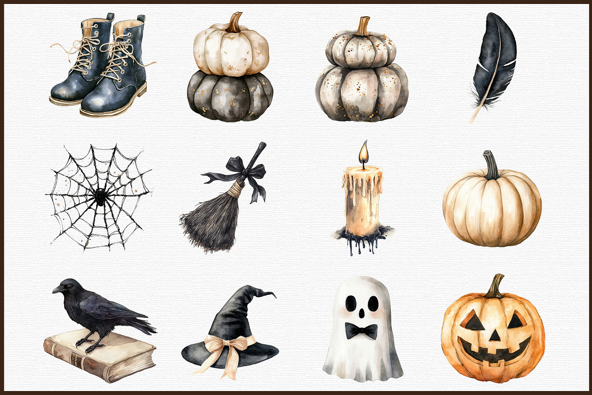 Beige & Black Halloween Clipart, an Illustration by Sublimation Artist (Photo 3 of 6)