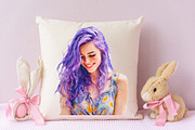 Lavender Girl Clipart PNG, an Illustration by designcity5 (Thumbnail 5 of 5)