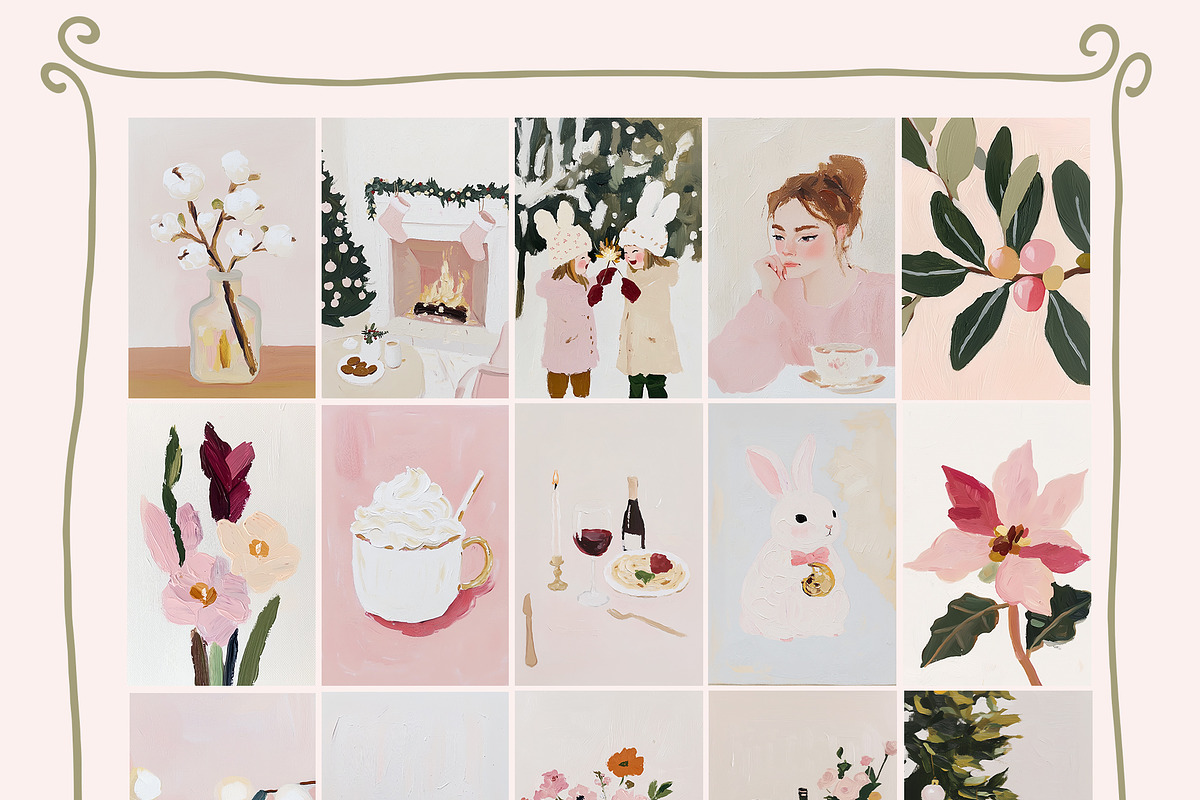 Pastel Christmas 100 Prints, a Background Graphic by Muse Artist (Photo 5 of 14)