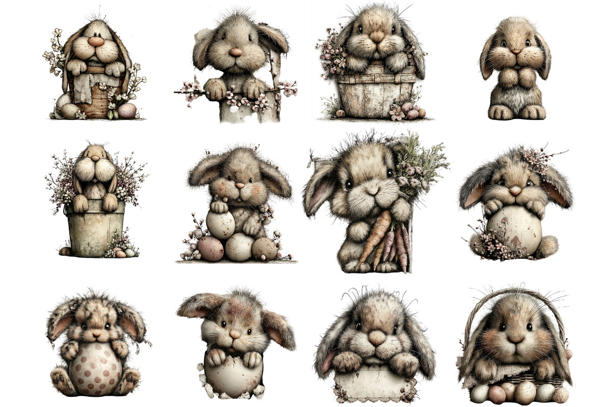 Peeking Easter Bunny Clipart, an Illustration by Designking (Photo 3 of 5)