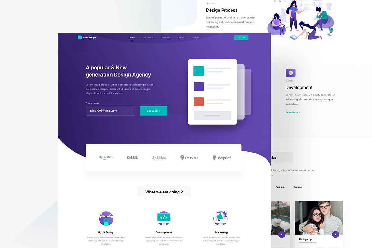 Software agency landingpage template, an UI Kit Template by PRAVEEN
