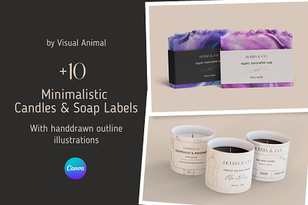 Candles & Soap labels Canva Template