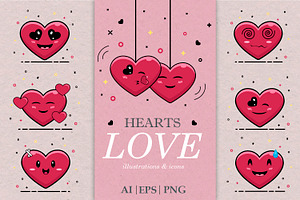 Valentine's Day Icons Set, Love Set.