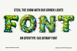 Grinch Lights 3D Font, a Font by Loudoun Design Co.