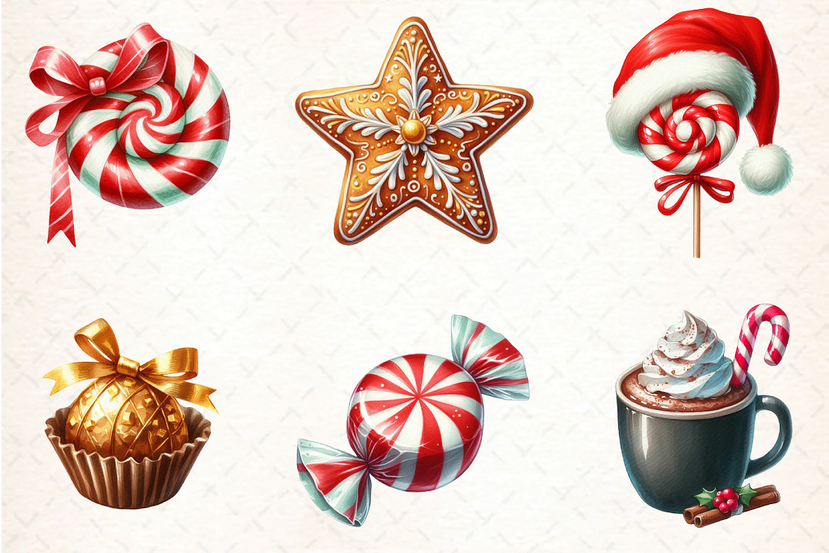 Christmas Candy and Sweets Clipart, an Illustration by DreamCafeArt (Photo 8 of 8)