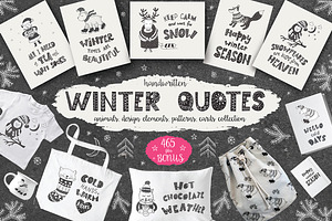 Winter quotes & animals, cards.