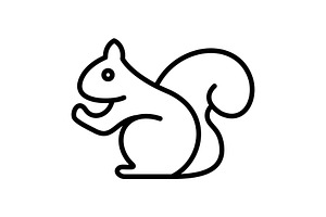 Squirrel Line Icon, an Icon by Pexelpy