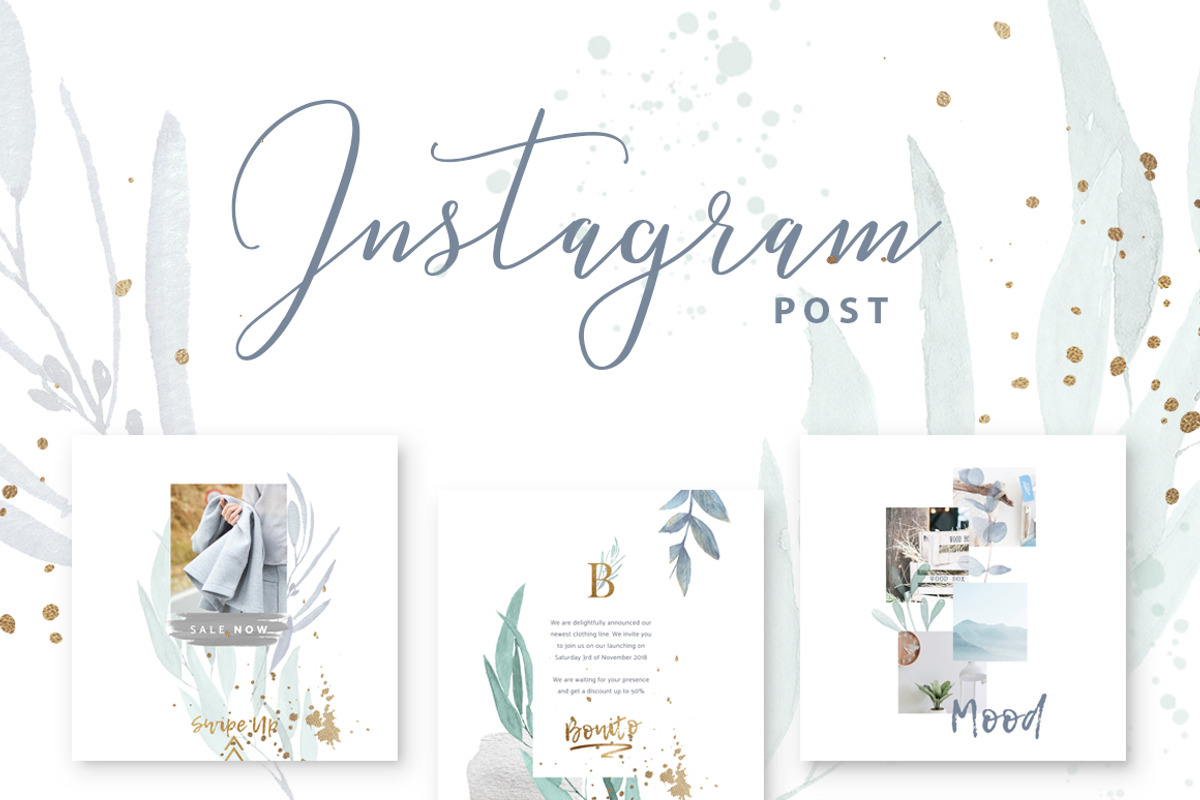 CANVA Watercolor Instagram Pack, a Social Media Template by Eviory (Photo 8 of 10)