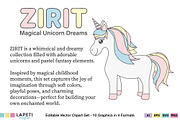 Cute Pastel Unicorn Clipart, an Animal Illustration by Lapeticrafter (Thumbnail 2 of 8)