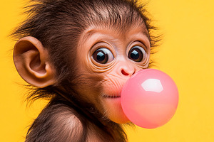 Chimp bubble gum