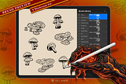 8 Mushroom Halloween Stamp Brushes, a Brush Add-On by vectstudio (Thumbnail 2 of 9)