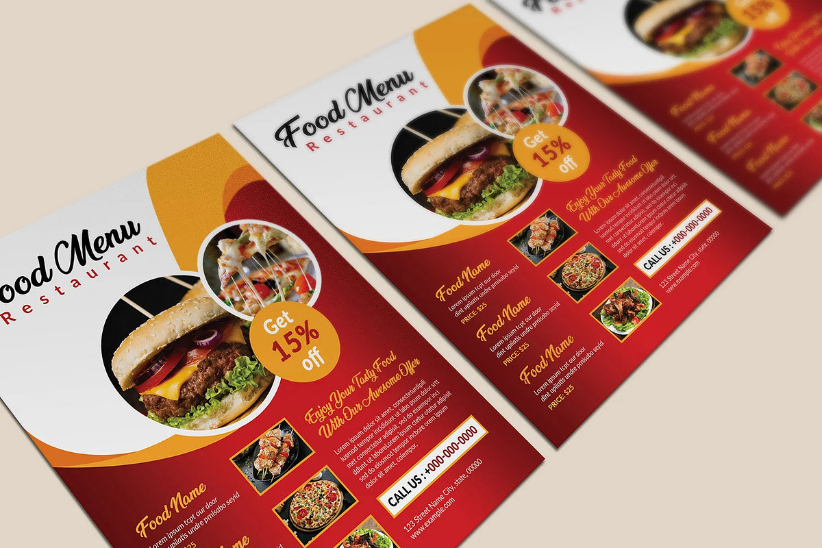 Restaurant Flyer Template, a Flyer Template by Template Shop (Photo 2 of 4)