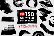 130 Vector Brush strokes collection., a Brushes & More by JAZZ STUDIO (Thumbnail 1 of 12)