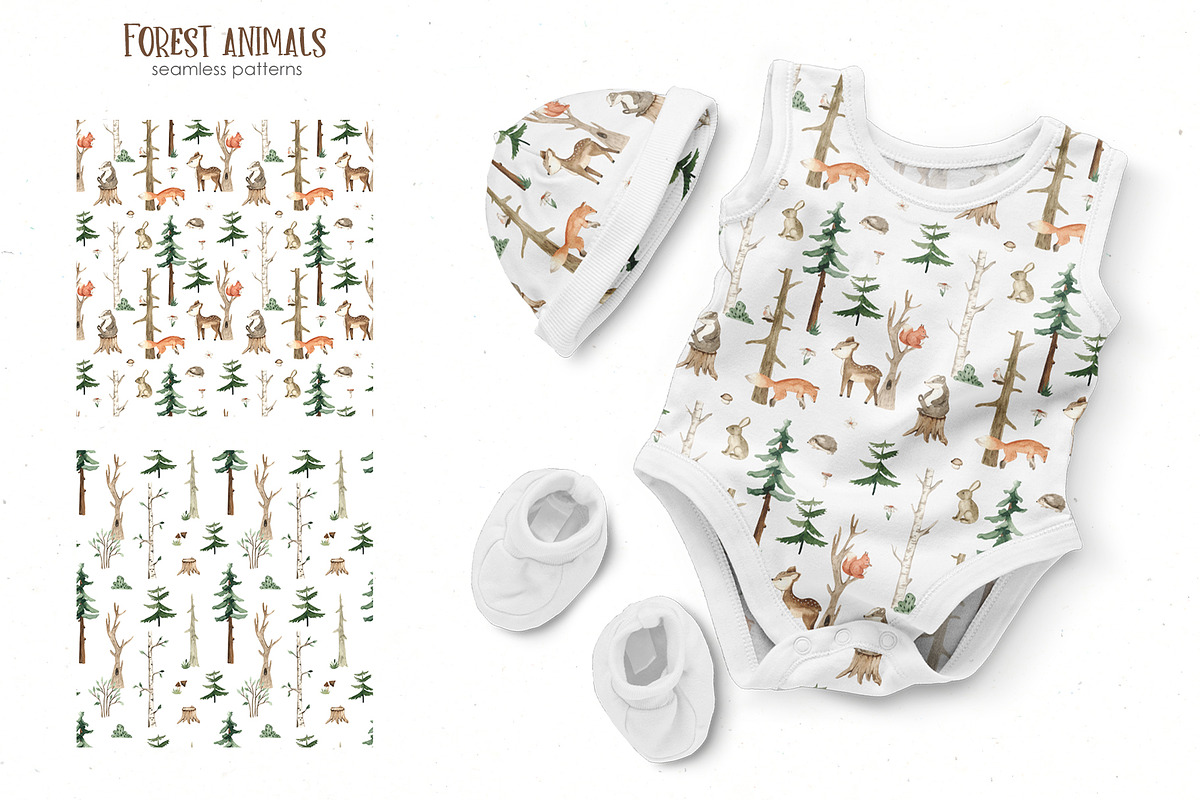 Forest animals watercolor, an Animal Illustration by Marina Ermakova (Photo 10 of 13)