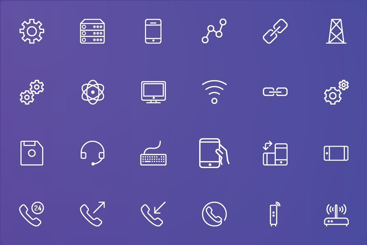 Network and Communication Line Icons, a Solid Icon by FlatLineIcons (Photo 2 of 4)