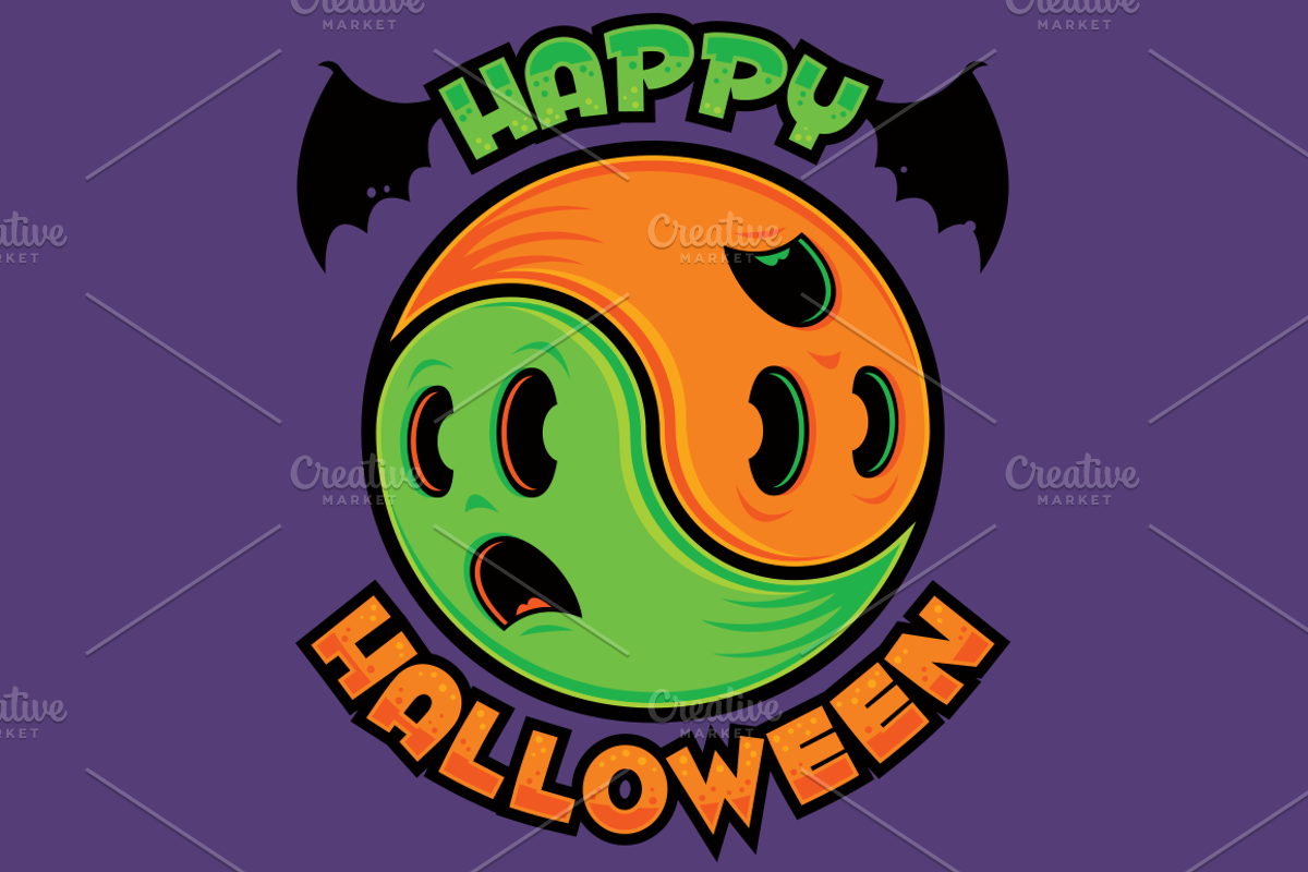 Happy Halloween Ghost Yin-Yang, an Illustration by Schwegel Illustration (Photo 1 of 2)