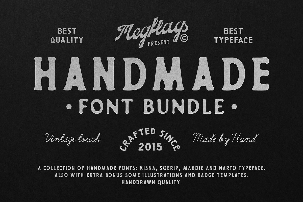70%OFF Handmade Font Bundle + Extras, a Font by Megflags (Photo 1 of 25)