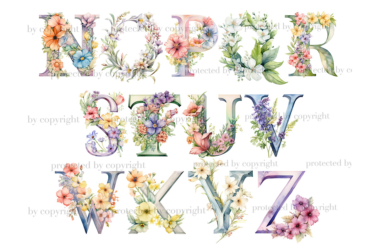 Wild Flowers Alphabet | Spring Lette, a Seasonal Illustration by GlamArtZhanna (Photo 4 of 6)