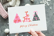 Coquette Girly Christmas trees, a Seasonal Illustration by yabluko_draws (Thumbnail 2 of 3)