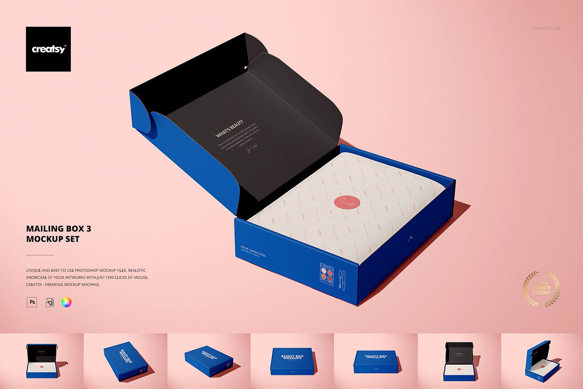Mailing Box 3 Mockup Set, a Product Mockup by Creatsy (Photo 1 of 18)