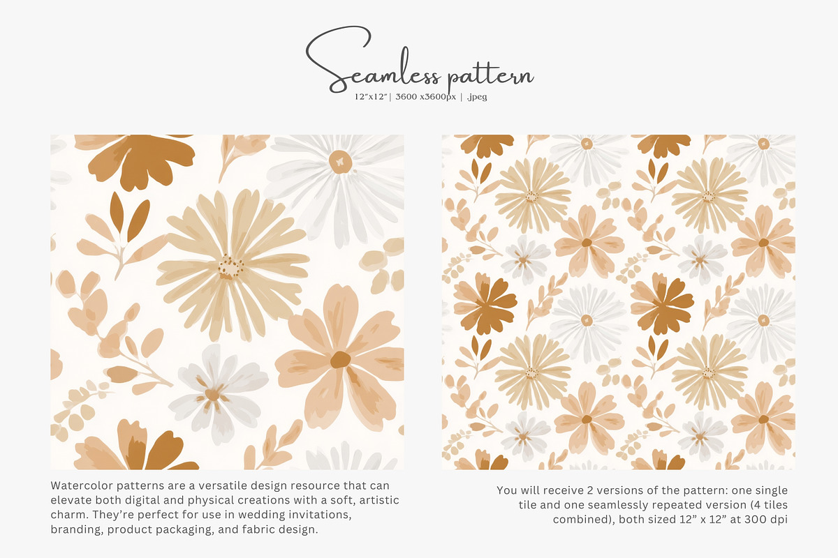 neutral floral seamless pattern