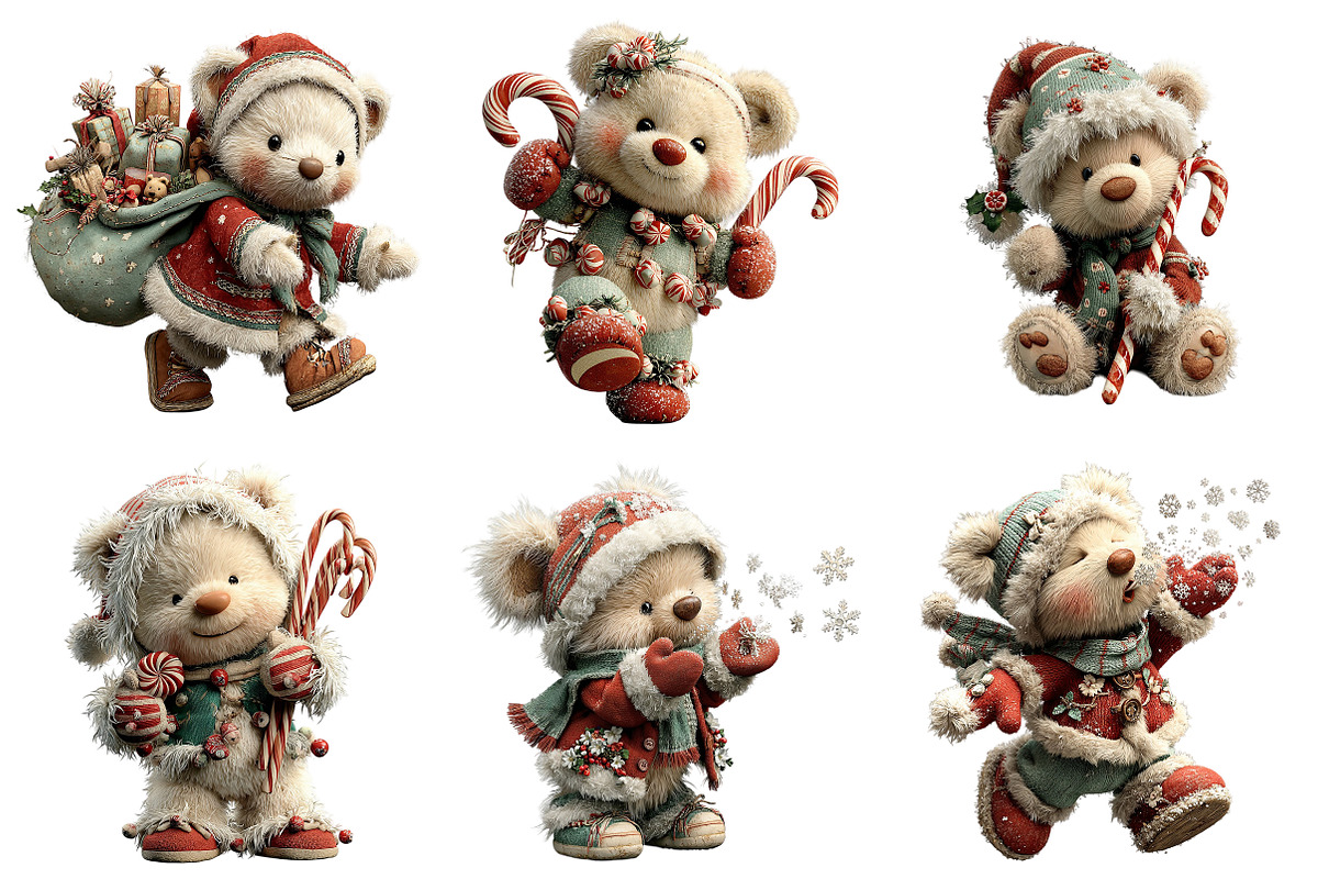 Sweet Santa Bears Clipart, an Illustration by Craft Nest (Photo 9 of 11)