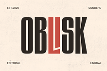 Oblisk – Bold Condensed Display Font