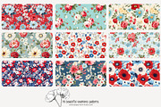 70 red/blue floral seamless pattern, a Pattern Graphic by Poppy Lane Studio (Thumbnail 7 of 10)