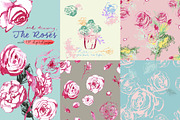 Roses Clipart Digital Paper, a Decorative Illustration by VianneArt (Thumbnail 1 of 4)