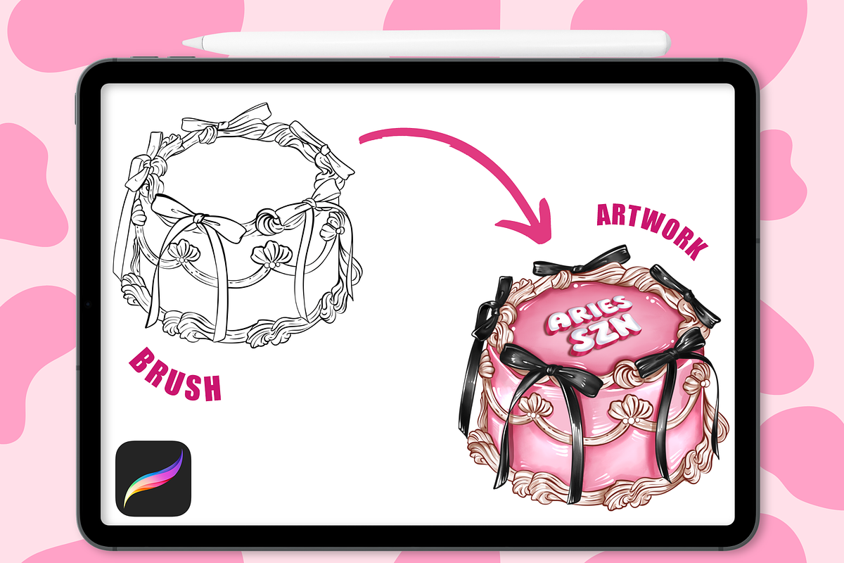 VICTORIAN CAKES PROCREATE BRUSH SET, a Brush Add-On by The GG Shop (Photo 16 of 17)