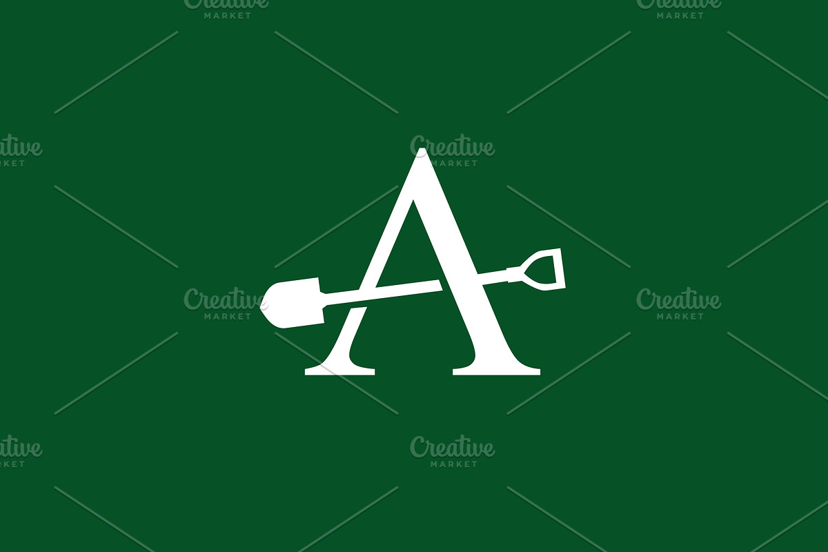 a letter shovel spade logo vector, a Branding & Logo Template by VASTARD STUDIO