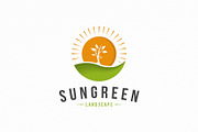 Sun Green Landscape Logo Template, a Branding & Logo Template by vectorwithin (Thumbnail 1 of 3)