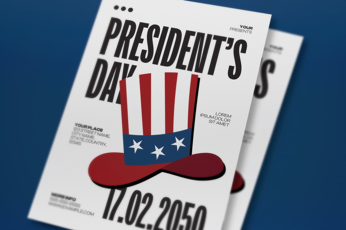 White Bold President's Day Flyer Set, a Flyer Template by graphicook (Photo 2 of 3)