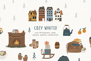 Cozy Winter. Scandinavian Christmas., a Seasonal Illustration by Ooh Lily