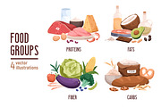 Food groups or macronutrients set, a Food Illustration by Good Studio (Thumbnail 1 of 5)