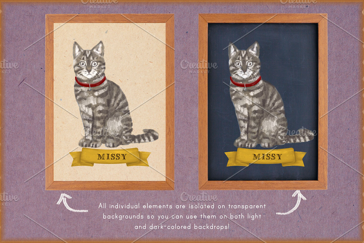 Hand-painted Cats Clip-Art, an Animal Illustration by Cynthia Arre (Photo 4 of 6)