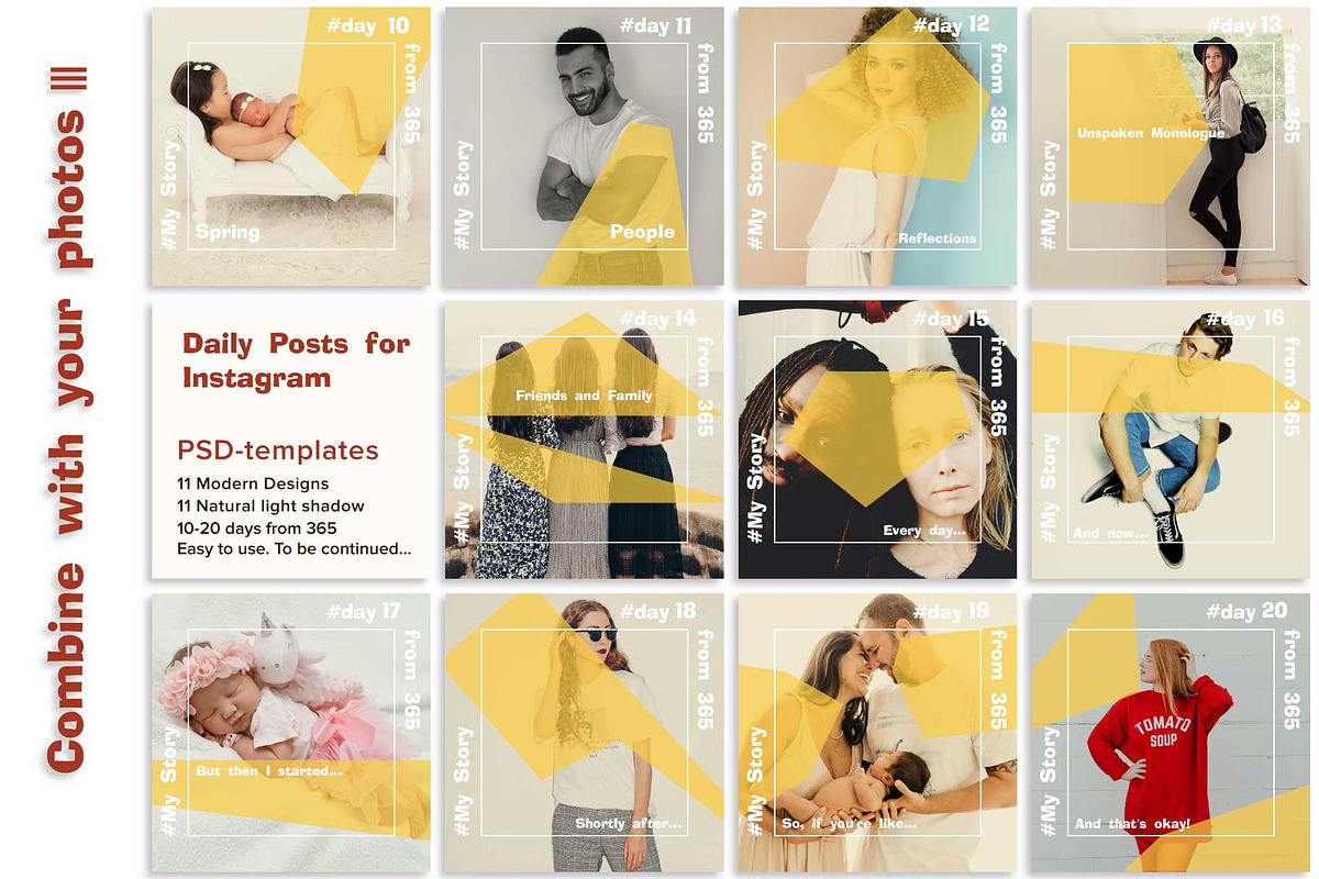 11 Instagram Posts Creator 10-20 day, a Social Media Template by Zimages (Photo 2 of 6)