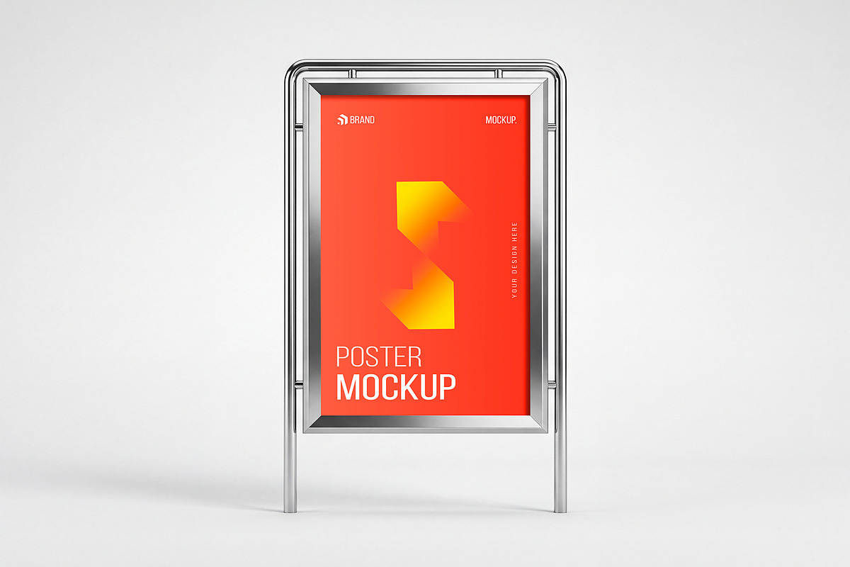 Advertising Poster Frame Mockup, an Advertising Mockup by graphypix (Photo 1 of 4)