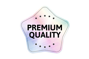 A rounded holographic gradient badge, an Object Illustration by Woters little shop
