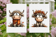 Whimsical Autumn Highland Cow PNG, a Seasonal Illustration by Canvas Craft (Thumbnail 8 of 10)