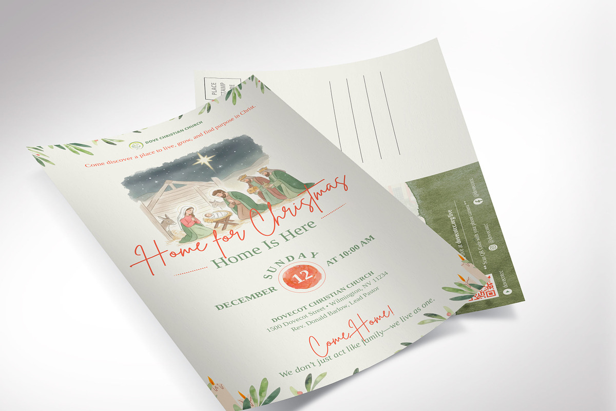 Retro Christmas Sunday Postcard, a Flyer Template by Godserv Designs (Photo 9 of 15)