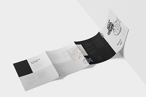 Roll-Fold Brochure Mockup - Square