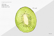 Watercolor KIWI Fruit Clipart PNGs, an Illustration by Kamides (Thumbnail 3 of 4)