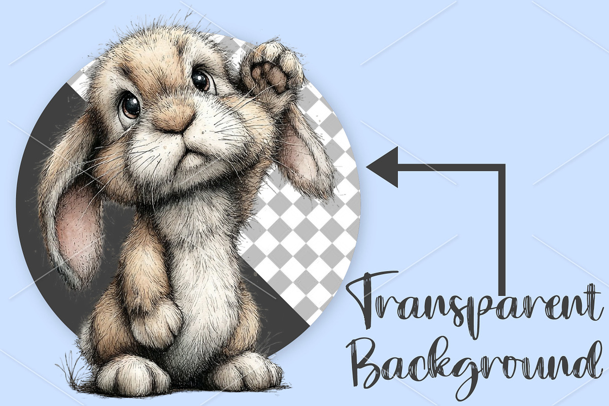 Whimsical Bunny Easter Clipart PNG, a Seasonal Illustration by Canvas Craft (Photo 2 of 7)