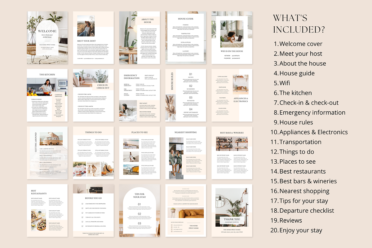 Airbnb Welcome Book Template, a Magazine Template by ShopRShop (Photo 3 of 11)