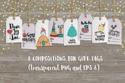 Merry Christmas kit + lettering., a Decorative Illustration by Pink Ocean (Thumbnail 2 of 7)
