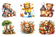 Autumn Teddy Bear Sublimation Png, an Illustration by SinaCreation (Thumbnail 3 of 5)