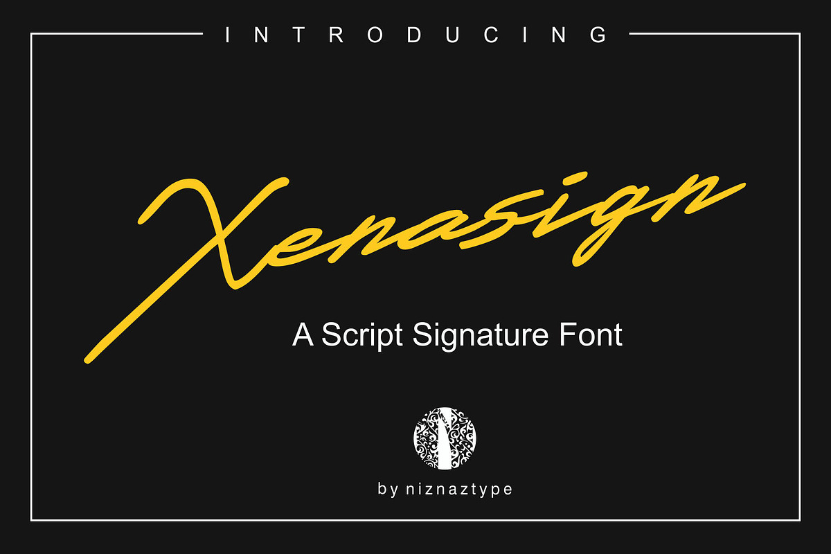 Xenasign Font, a Script Font by nIznaztype (Photo 1 of 6)